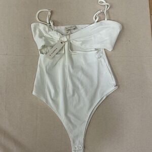 O.Vianca white ribbed bodysuit